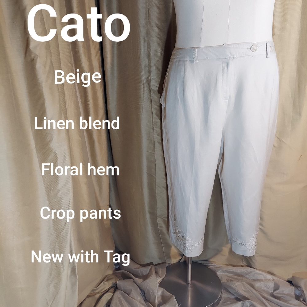 Cato linen blend crop pants size 20W